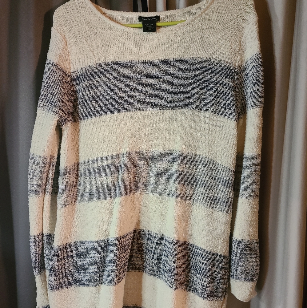 Striped Sweater with Shear backing